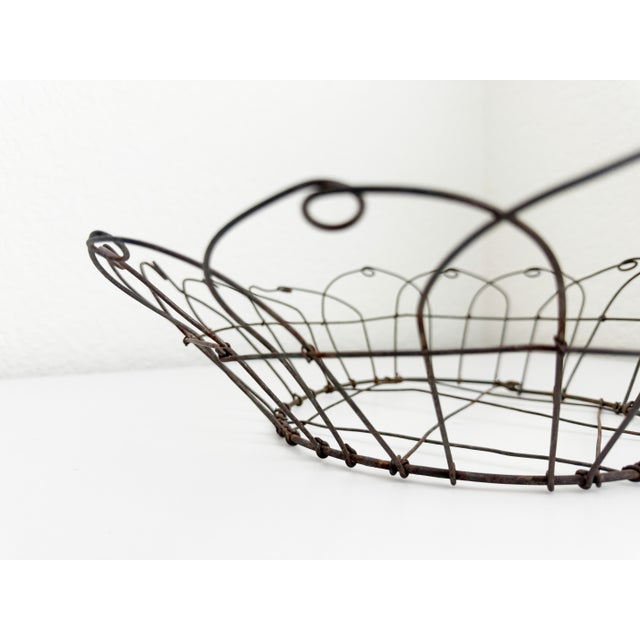 Brown 1800-1900s French Zinc Wire Harvest Basket For Sale - Image 8 of 8