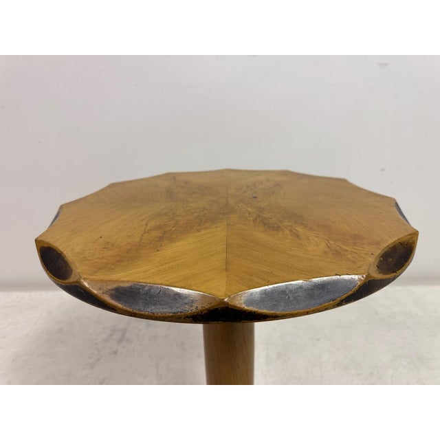 Brown Swedish Art Deco Circular Quarter Veneered Side Table, 1930s For Sale - Image 8 of 14