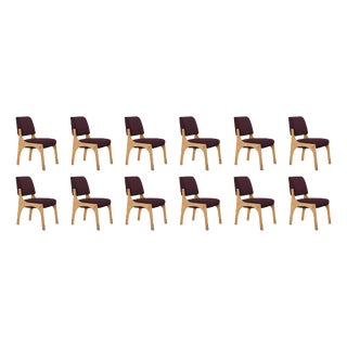 Arches II Dining Chairs in Oak and Bouclé by Insidherland, Set of 12 For Sale