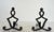 This pair of modernist andirons is made of wrought iron. It is a French work. Circa 1940.