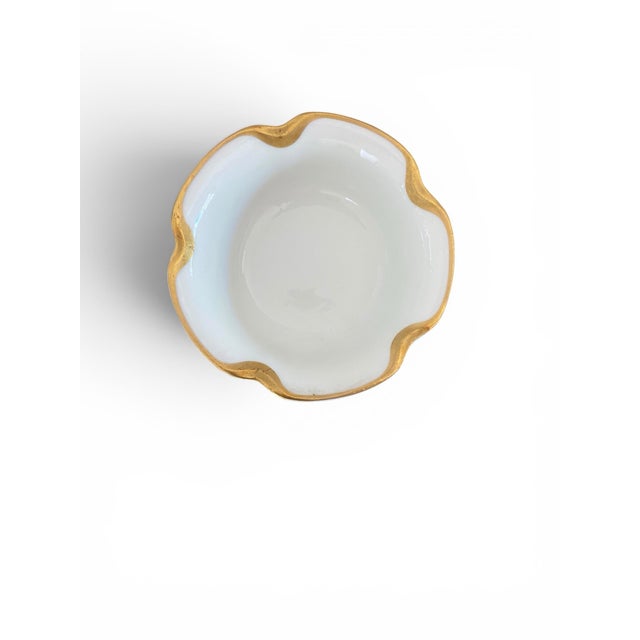 Antique 1900s Haviland Limoges "Silver Anniversary" Porcelain Ramekins & Saucers - Set of 8 For Sale In Los Angeles - Image 6 of 11