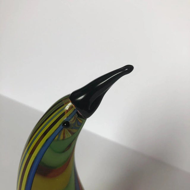 Green Mid-Century Murano Style Art Glass Penguin Figurine For Sale - Image 8 of 10