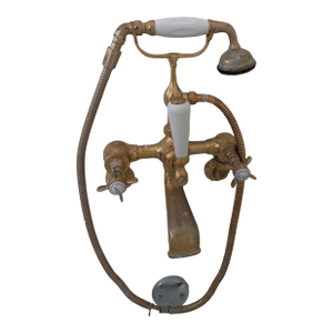 Czech & Speake London Brass Wall-Mount Tub & Shower Faucet Set With Hand Shower