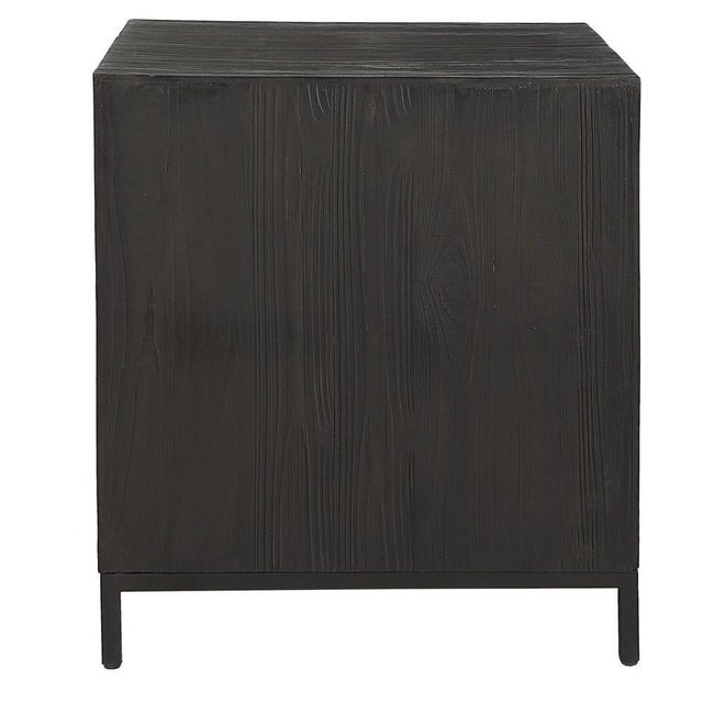 Ebony Black Geometric Cabinet For Sale - Image 8 of 9