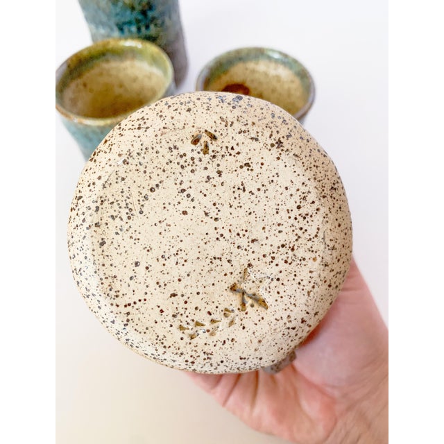 Artisan Speckled Studio Pottery Mugs - Set of 4 For Sale - Image 12 of 12