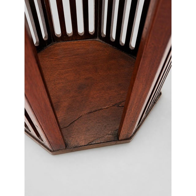 Brown English Georgian Mahogany and Brass Slatted Plate Bucket For Sale - Image 8 of 8