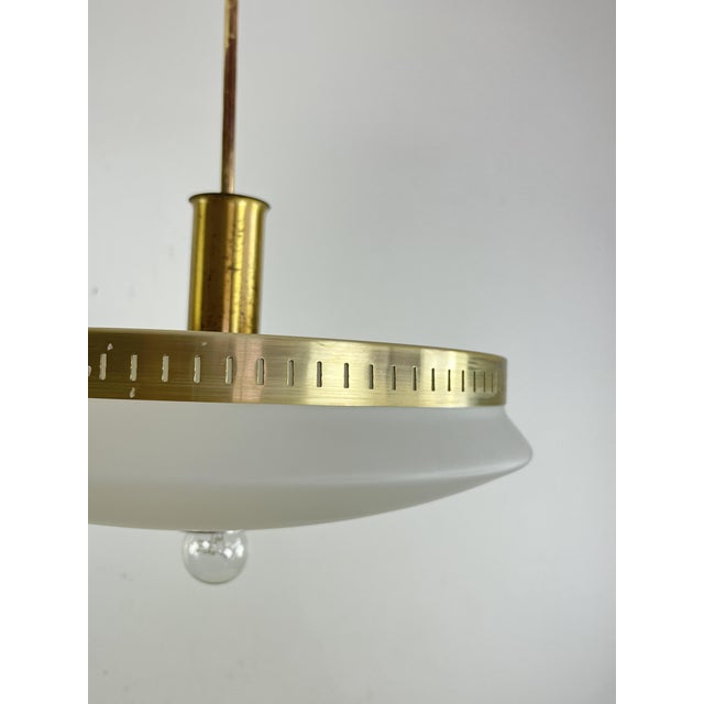 1960s Mid-Century Hanging Light in Opaline Glass from Stilux Milano, 1960s For Sale - Image 5 of 12