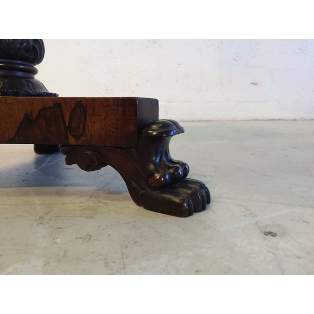 Beautiful Antique Rosewood Three-Legged Claw Feet Side Table For Sale - Image 4 of 11