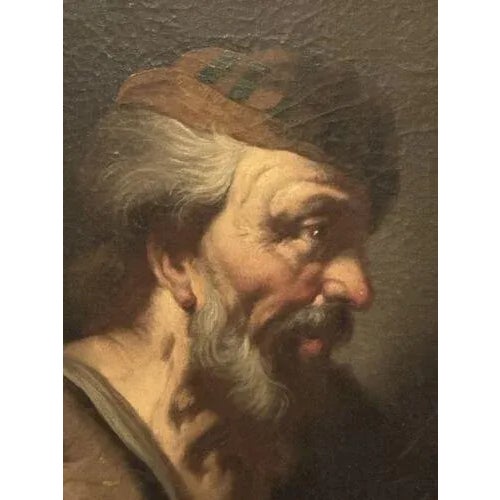 Traditional Old Master Flemish Antwerp School Elder Bearded Scholar Portrait Oil on Canvas For Sale - Image 3 of 11