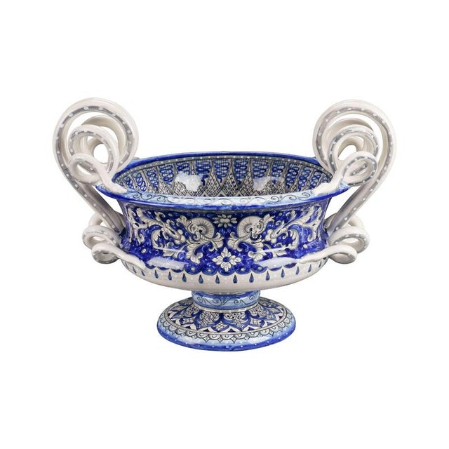 Deruta Blue Dolphins Vase by Deblona For Sale - Image 16 of 17