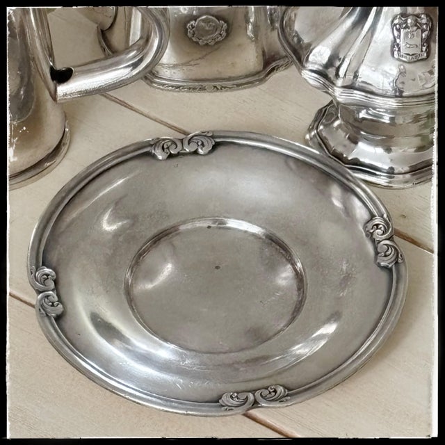 Add legendary San Francisco elegance to your table with this heavy vintage silver plate underplate by Reed & Barton,...