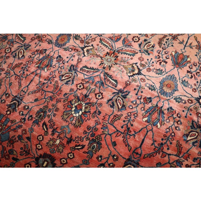 Red Early 20th Century Persian Bibikabad Oversize Rug - 12'2" x 20'2" For Sale - Image 8 of 11