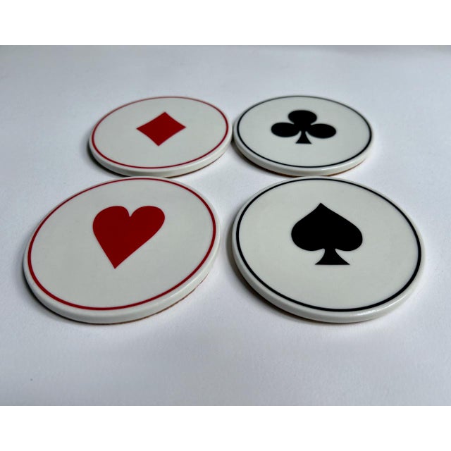 Vintage Modern "Ace" Ceramic Coasters, Set of 4 For Sale - Image 17 of 17