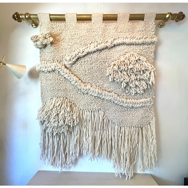 Contemporary 100% Natural Handwoven Wool Tapestry/ Wall Art For Sale - Image 3 of 17