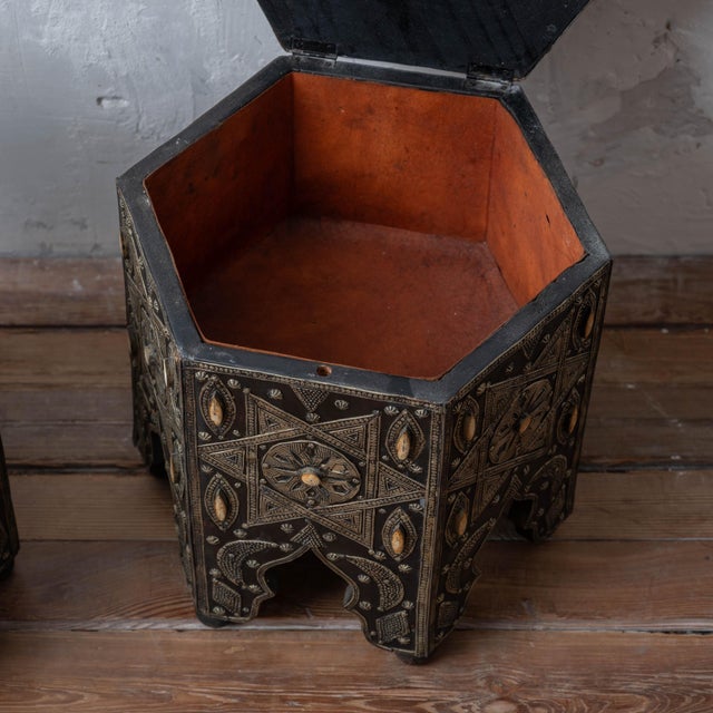 A Pair of Moroccan Stools, 20th Century For Sale - Image 13 of 16