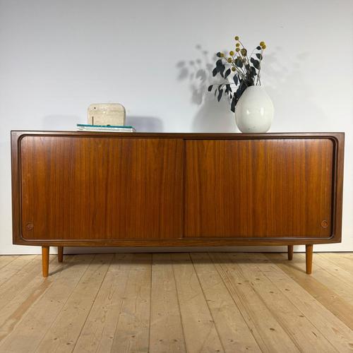 Mid-Century Modern Teak Sideboard with Sliding Doors, 1960s For Sale - Image 5 of 16