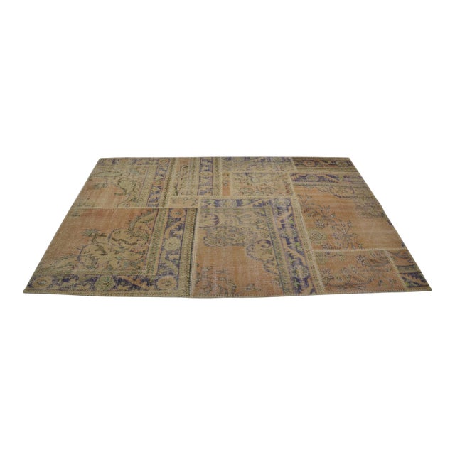 Mid 20th Century Tan Colour Oushak Handknotted Rug For Sale