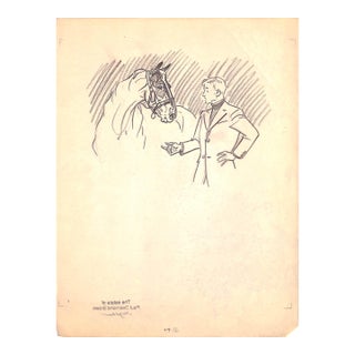 Original 1944 Pencil Drawing From Hi, Guy! The Cinderella Horse by Paul Brown 44 For Sale