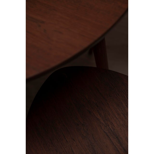 Heart Dining Set by Hans J. Wegner for Fritz Hansen, 1960s, Set of 7 For Sale - Image 17 of 18