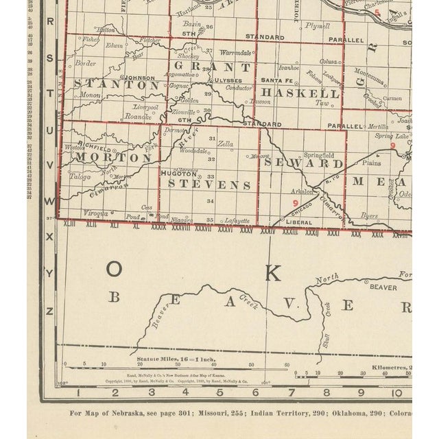 19th Century Antique Map of Kansas The Sunflower State by Ran McNally, 1899 For Sale - Image 5 of 12