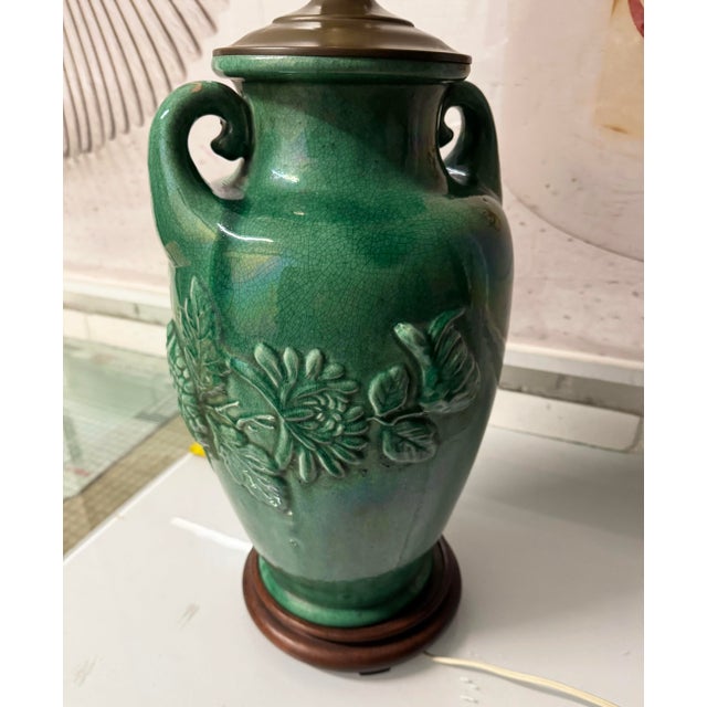 Antique Awaji Pottery Vase Lamp For Sale - Image 10 of 10