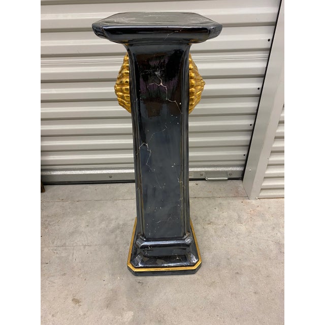 1950s Italian Neoclassical Porcelain Ram Head Pedestal For Sale - Image 5 of 11