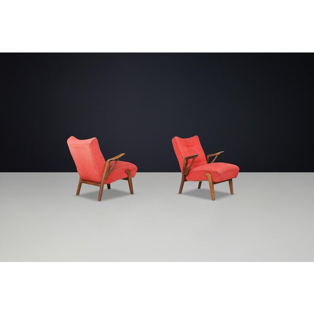 Wood Art Deco Lounge Chairs in Oak by Antonin Kybal, 1930s, Set of 2 For Sale - Image 7 of 10