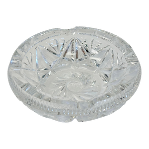 Vintage Round Cut Glass Display or Trinket Dish or Ashtray
