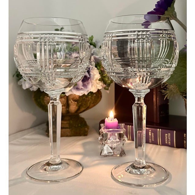 This is for 2 Goblet Birdbath Ralph Lauren Glen Plaid elegant glasses. These are a very large glass that measures: 8.75...