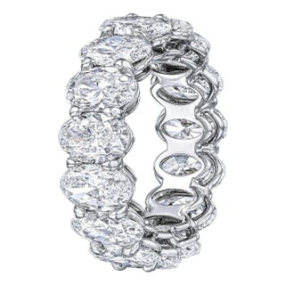 Oval Diamond Eternity Band, Size 5 For Sale