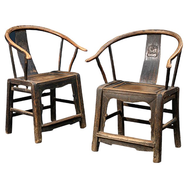 Set of Rustic Horseshoe Armchairs For Sale