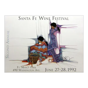 1990s "Santa Fe Wine Festival" Amado Pena Offset Lithograph Hand Signed