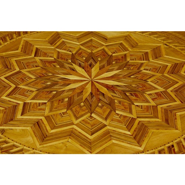 19th Century Antique Italian Inlaid Walnut Sorrento Table, 1890 For Sale - Image 5 of 11