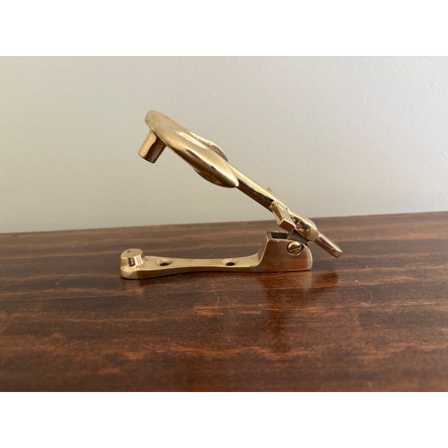 Metal Late-20th Century Nautical Cast Brass Anchor Door Knocker For Sale - Image 7 of 8