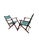 Mid-Century Modern Mid 20th Century Folding Patio Chairs Pair – Stained Wood With Green & White Canvas, A Pair For Sale - Image 3 of 12