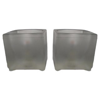 Glass Cube Lamps from Peill & Putzler, 1970s, Set of 2 For Sale