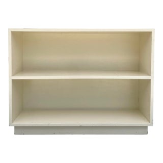 Vintage Mid-Century White Painted Bookcase on Plinth Base For Sale