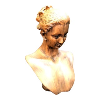 Small Woodgrain Lady Bust For Sale