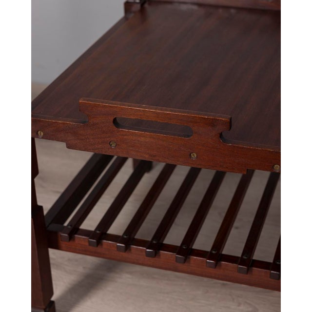 1960s Vintage Italian Coffee Table with Pull-Out Tray, 1960s For Sale - Image 5 of 11