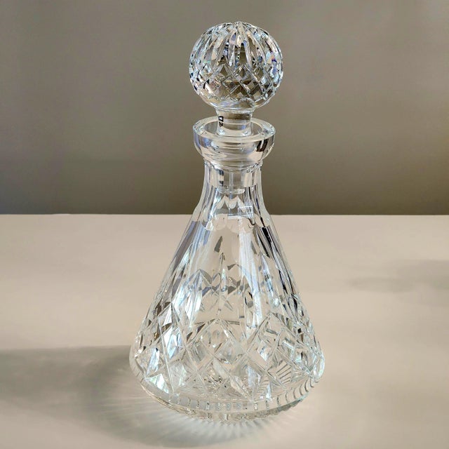 Lismore Roly Poly Cut Crystal Barware Decanter & Faceted Ball Stopper by Waterford For Sale - Image 9 of 13