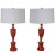 Stone Pair of Italian Red Alabaster Lamps For Sale - Image 7 of 7
