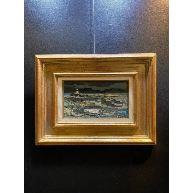 Modern William Goliasch, Lighthouse, Oil on Wood, 1974 For Sale - Image 3 of 8