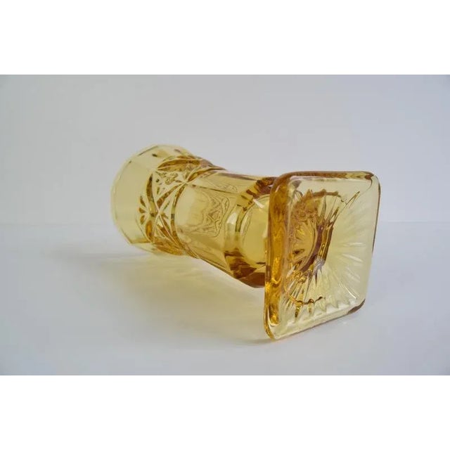 Glass Art Deco Amber Glass Vase, 1940s For Sale - Image 7 of 10