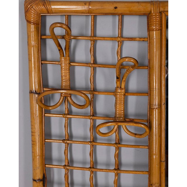 1960s Vintage Italian Bamboo Wall Coat Rack, 1960s For Sale - Image 5 of 10