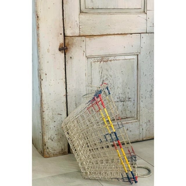 1930's Vintage French Wire Oyster Baskets Color Coded to Identify the Owner- a Pair For Sale - Image 12 of 12