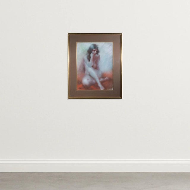 Seated Female Nude Study, 1980s, Pastel, in Very Good conditions. Designed 1980 to 1989
