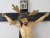 Large 103 cm tall painted pine cross with lime wood poly-chromed handcrafted body of Jesus. Original condition with light...