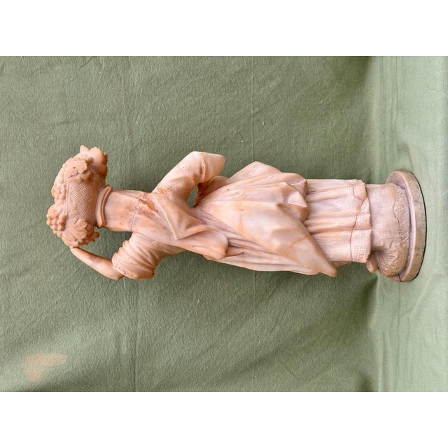 European School Artist, Sculpture of Lady with a Floral Headdress, 19th Century, Carrara Marble For Sale - Image 4 of 11