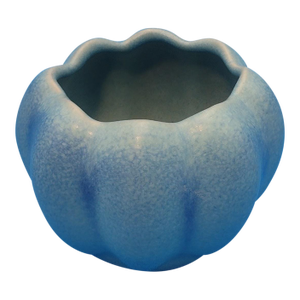 Van Briggle Matte Turquoise Melon-Ribbed Vase, Colorado Springs