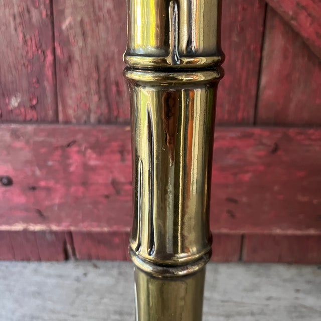 Vintage Brass Table Lamp With Bamboo Design 21" For Sale - Image 10 of 15